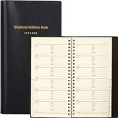 MILFORD ADDRESS BOOK TELEPHONE SPIRAL BOUND W110 X L210 MM BLACK