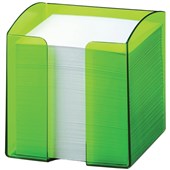 DURABLE MEMO HOLDER TRANSLUCENT WITH 800 NOTES W105 X L100 X H100MM ICE GREEN