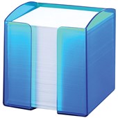 DURABLE MEMO HOLDER TRANSLUCENT WITH 800 NOTES W105 X L100 X H100MM ICE BLUE